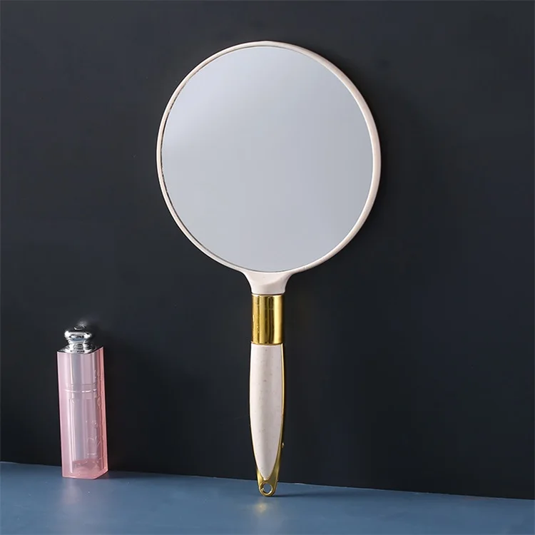

Comfortable Round Single Hand Makeup Vintage Hand Held Mirror