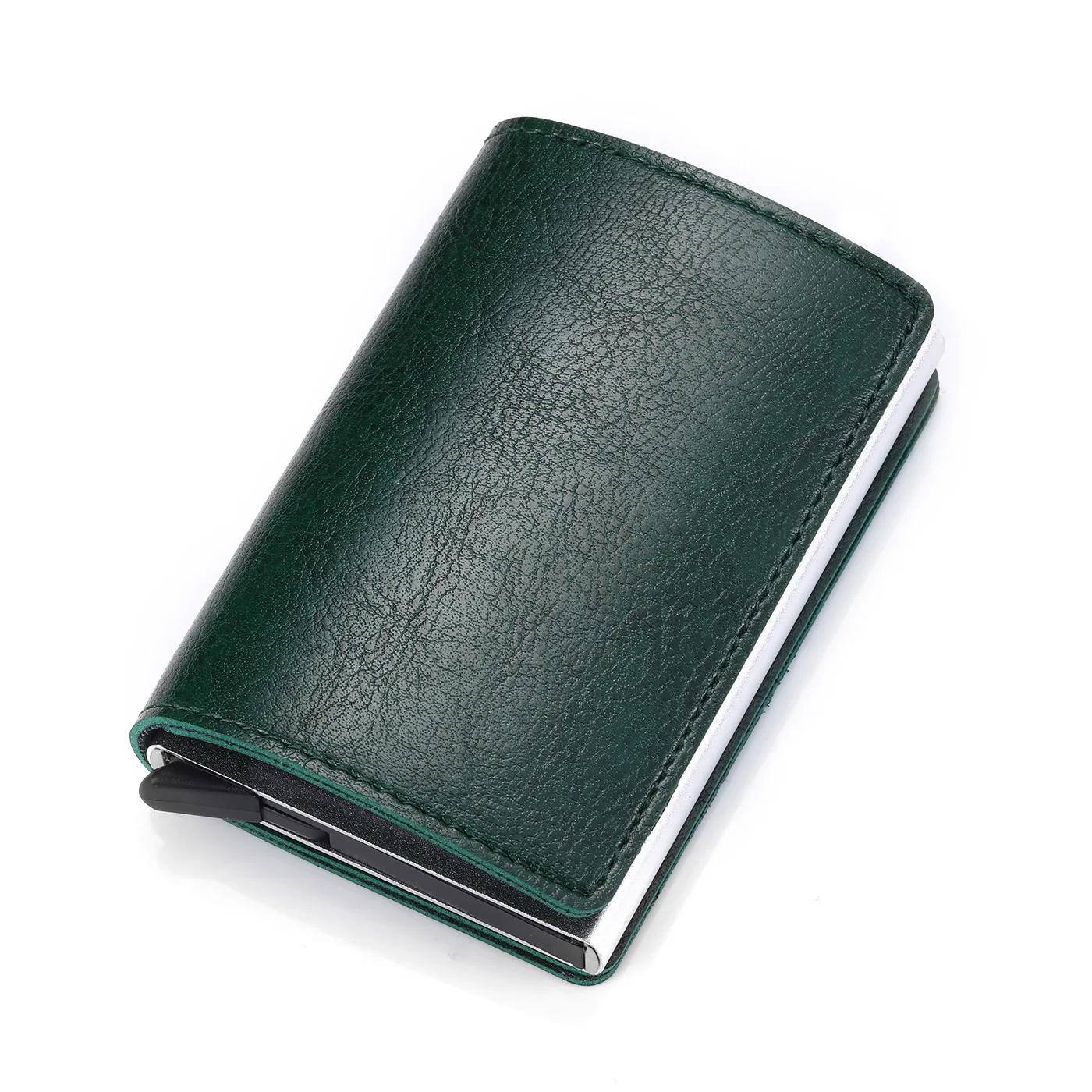 

2021 leather card holder wallet Rfid large capacity business mental ID card holder for men women customize