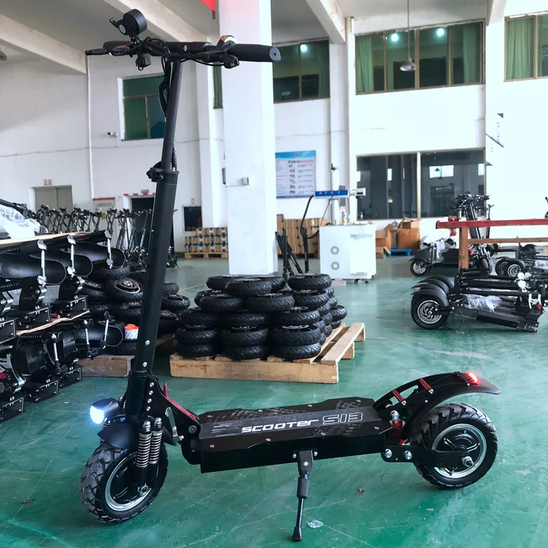 

Factory Supply 1200W dual motor battery power two wheel 9 inch tire Adult off road electric scooter with removable seat