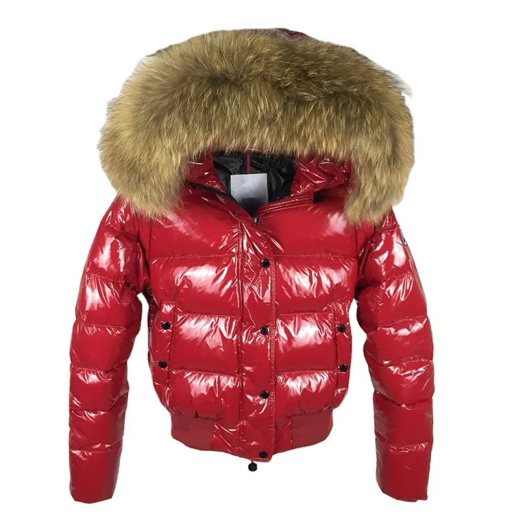 

2020 Fashion new design red cropped goose down ladies winter coats winter coat for women, Red,black ,blue