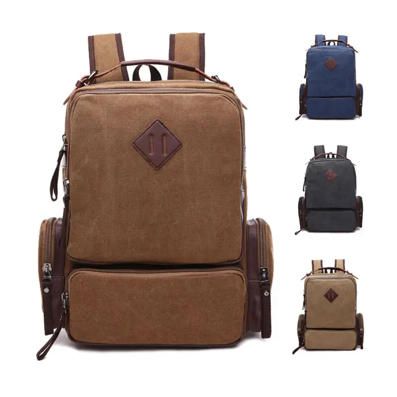 

Amazon selling 2019 vintage canvas school bag laptop rucksack backpack for men