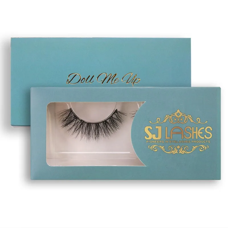 Emerald green matte single pair lash box with outer sleeve, large curved window showing wispy black lashes on white plastic tray, gold foil filigree logo - OEM ODM custom eyelash packaging