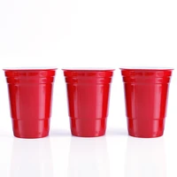 

Custom Print High Quality Plastic Red Melamine Solo Water Cups For Party and Coffee Shop Dia 3.85" x H 4.72" Inch 16 oz