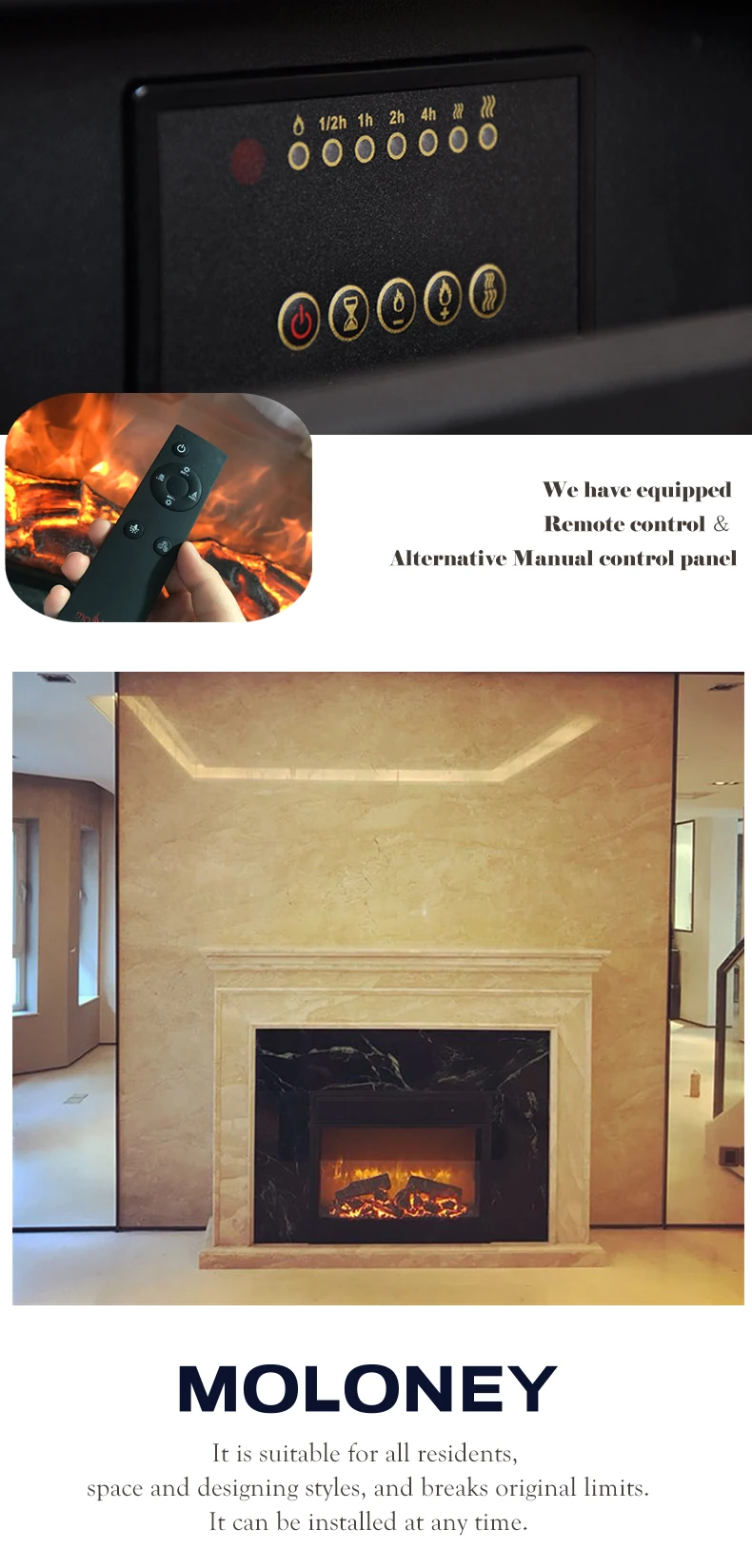 Electric Fireplace, 30-inch, 750W, Insert - detail 8