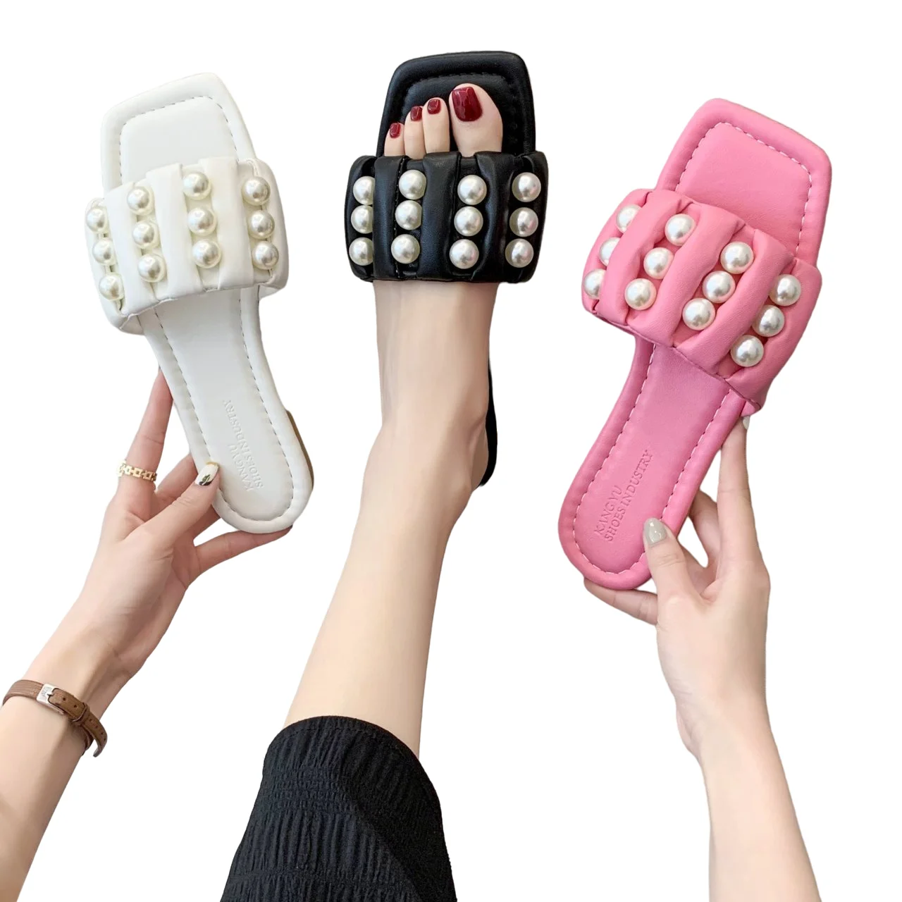 

Women's Summer Sandals Flat heel Fashion Outerwear Flat Beach Shoes size 43 Casual Women Slippers Flats Shoes 2021 New Slippers