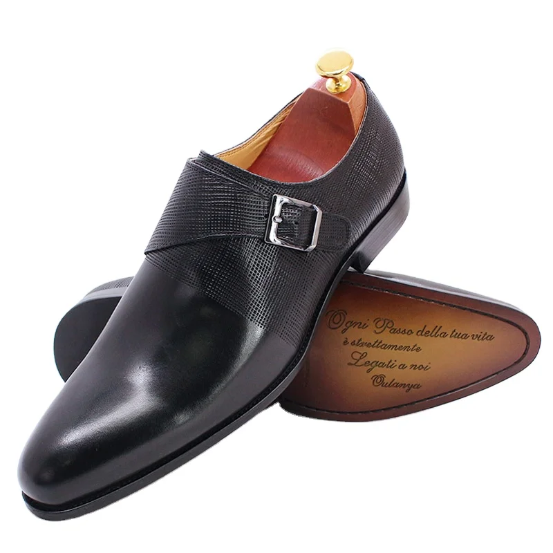 

Classical Slip on Dress Shoes Leather Monk Strap Office Men shoes, Black, brown, white or customize