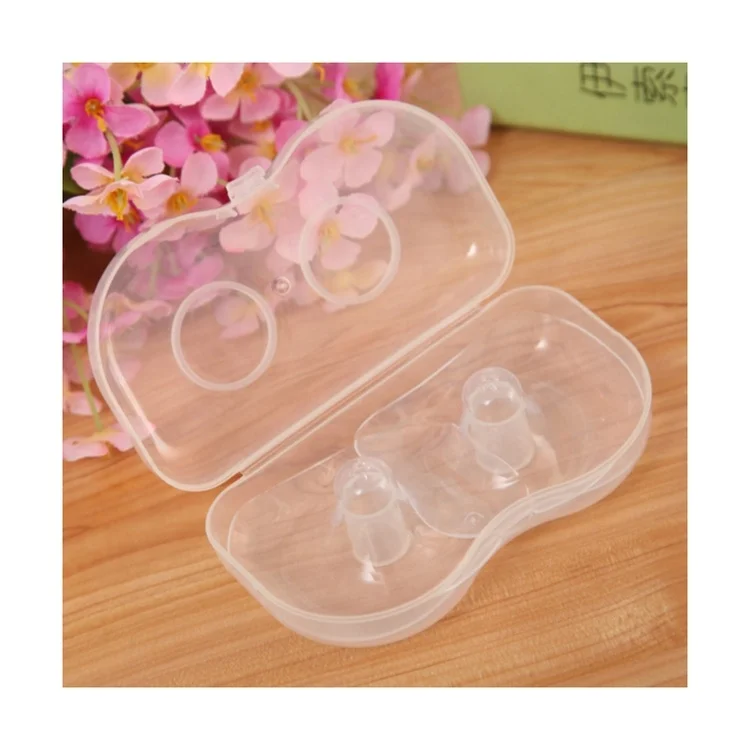 

Breastfeeding Nursing Half Round Shape Silicone Products Nipple Protector Shield With Case, As photo shows