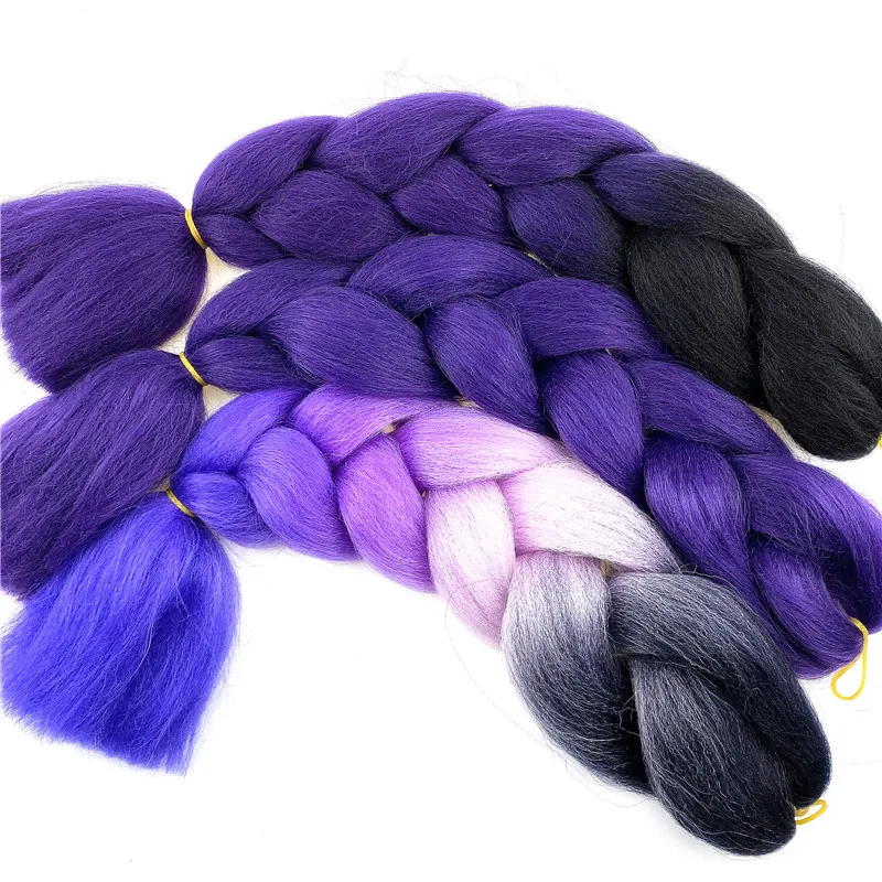 

African Women Hair Attachment For Braids 120colors 48inches 100g ombre color Jumbo Braid Synthetic Hair
