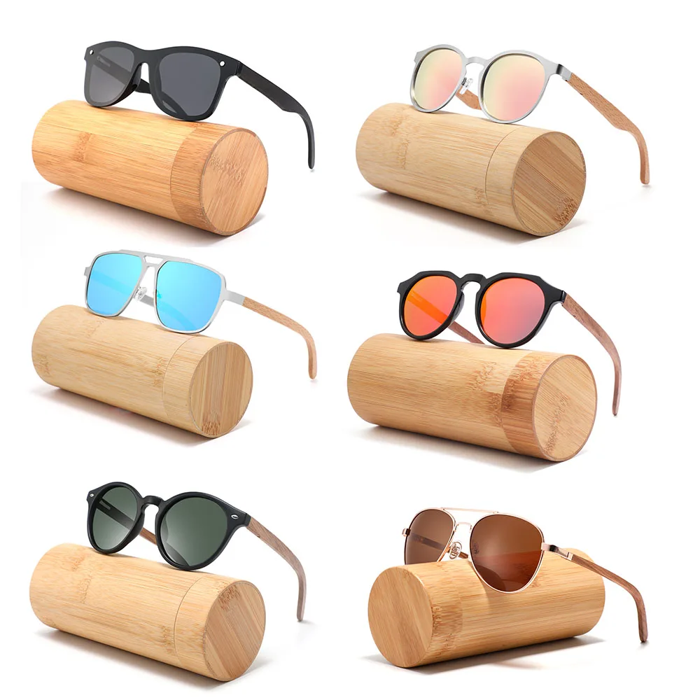 

Conchen Unisex Sun Glasses Wood Bamboo Custom Logo Bambu Eyewear Fashion Mirror Polarized Wooden Sunglasses Men