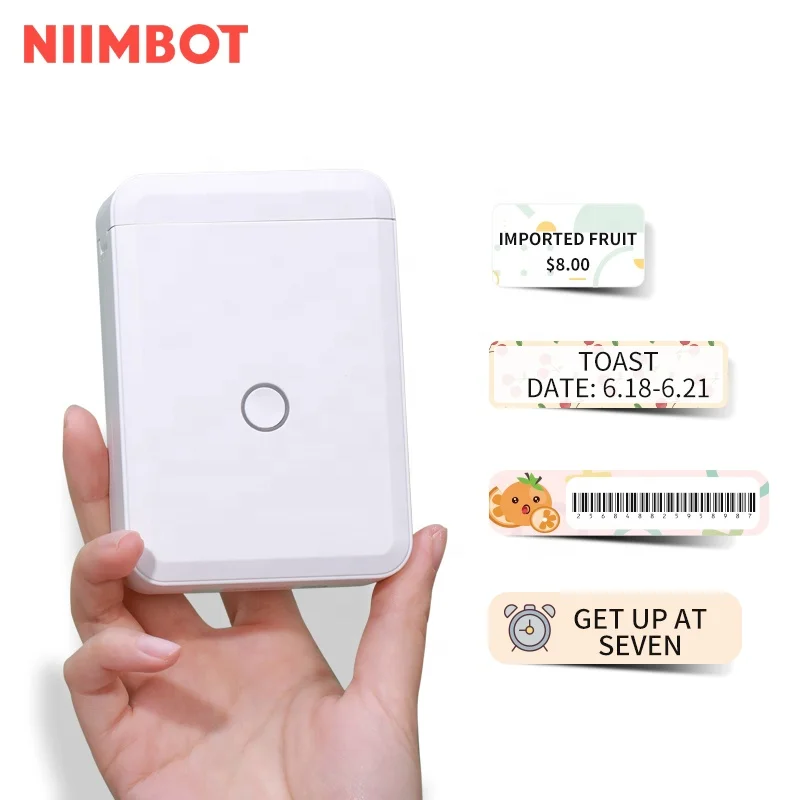 

NiiMbot D110 hot thermal label printer 15mm custom sticker new model cheap barcode logo portable printer, White