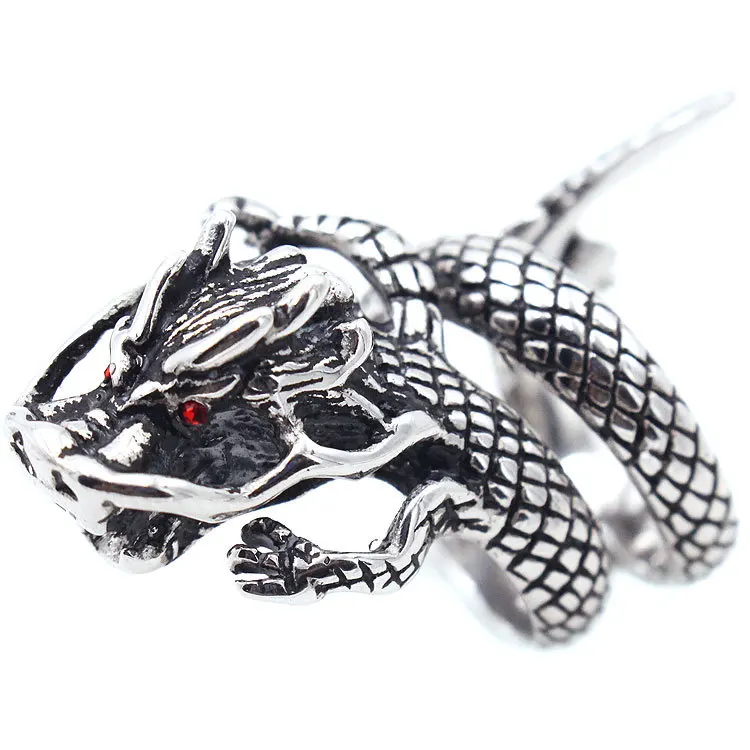 

Red Eyes Dragon Fashion Jewelry Stainless Steel Rings Men