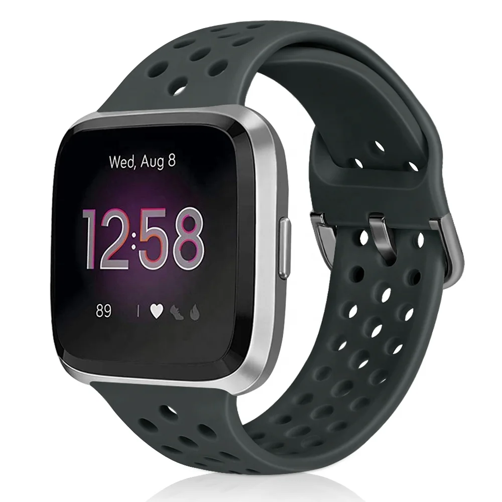 

Hot Sale Silicone band Soft Rubber Replacement Sport Wristband Adjustable Band For Silicone Fitbit 1/2/ Versa Lite Luxury Straps