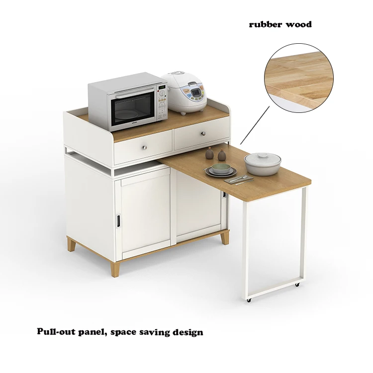 
white modern kitchen cabinet furniture with portable adjustable table wood design small kitchen island 