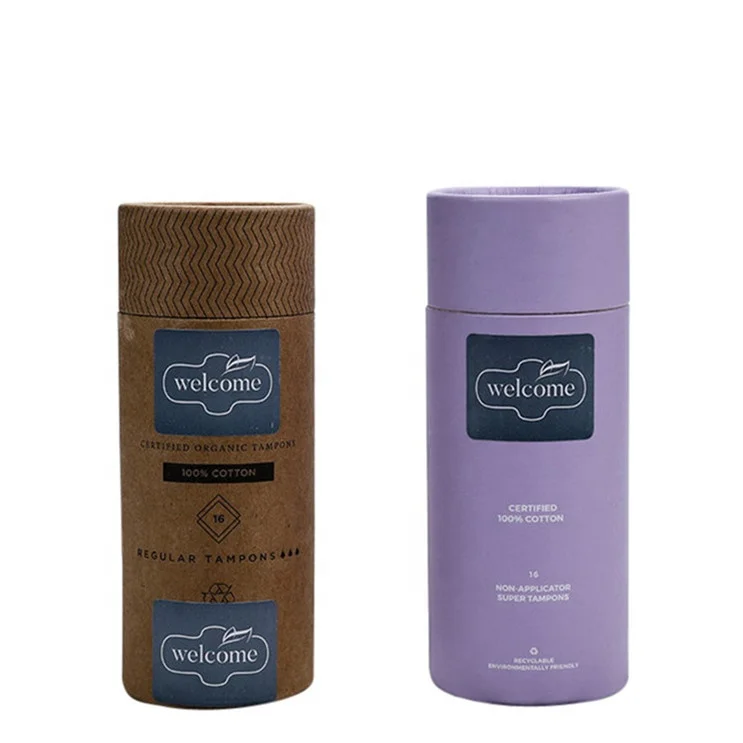 

OEM Unscented Organic Cotton Tampon Organic Tampons Cylinder Biodegradable Tampons