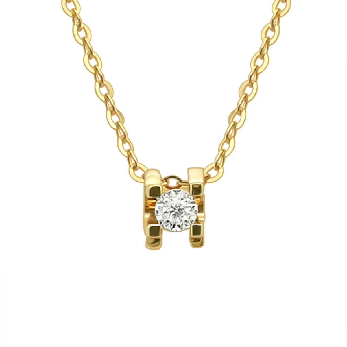 

Luxury Real Gold Jewelry 18K Pure Gold Necklace Natural Diamond Illusion Setting