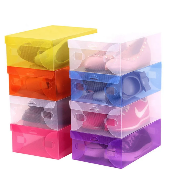 

Thickened PP Clear Transparent Plastic Ladies Shoes Storage Boxes with Lid ZGJ-0198