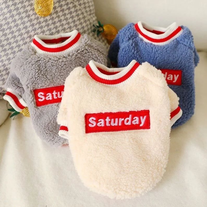 

Jhcentury Cute Lamb Cashmere Crew Neck Sweater Two-legged Clothing Pet Teddy Bichon Clothes, Picture