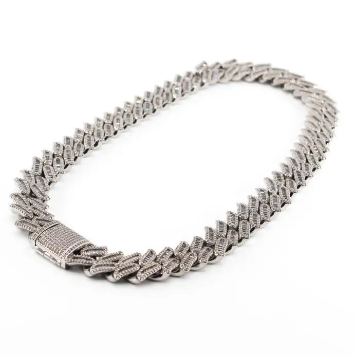 

Vefruit diamond mens cuban chain moissanite cuban link chain iced out 925 silver real hip hop jewelry wholesale
