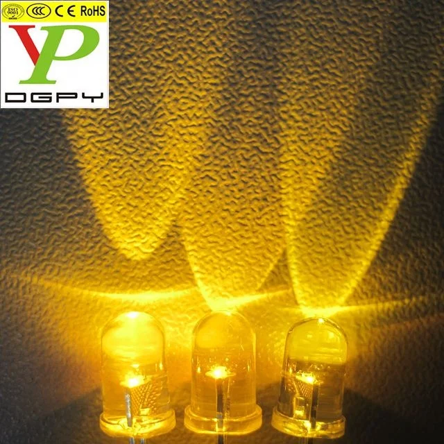 High Brightness Good Quality 5mm Round Yellow Candle Flickering LED Diode ( CE & RoHS Compliant )
