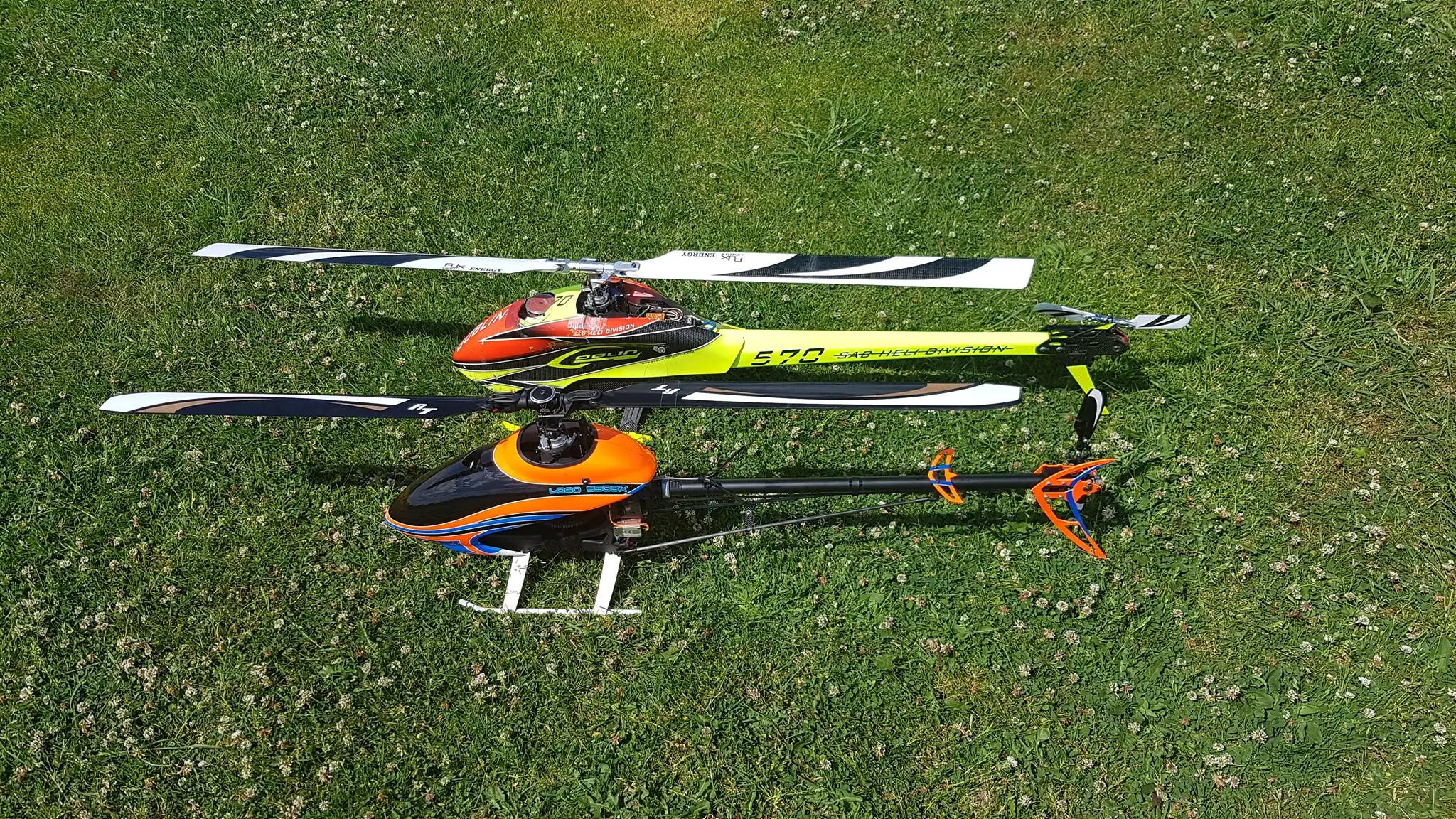 Custom Logo Carbon Fiber Helicopter Rotor Blades Fly Bar Less Version