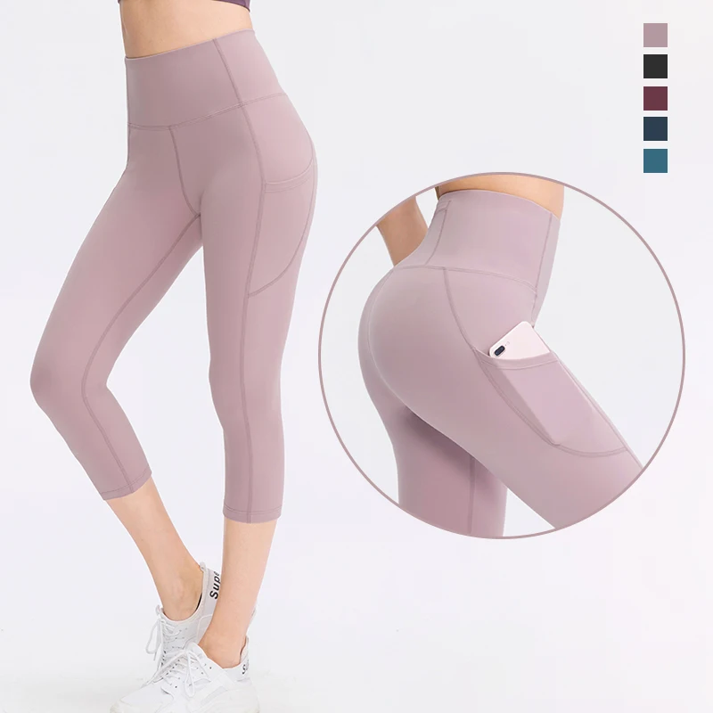 

Training Exercise Pants Workout Stretchy Fitness Yoga Leggings Capri Butt Lifting Sports Pants For Women