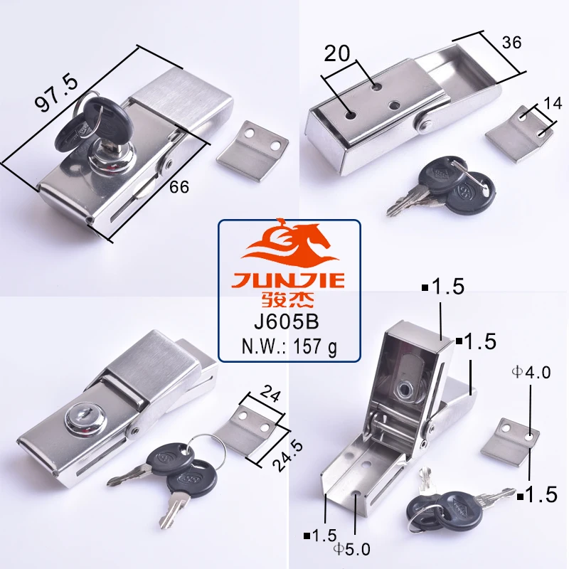 Stainless Steel 201 Personalized Multi Panniers Latch Lock With Key