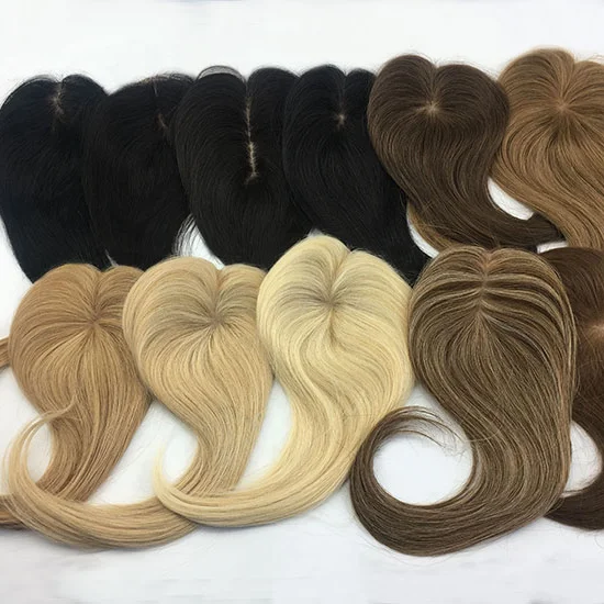 

H02 Human hair topper cheap hair toupee with clip hair topper toupee