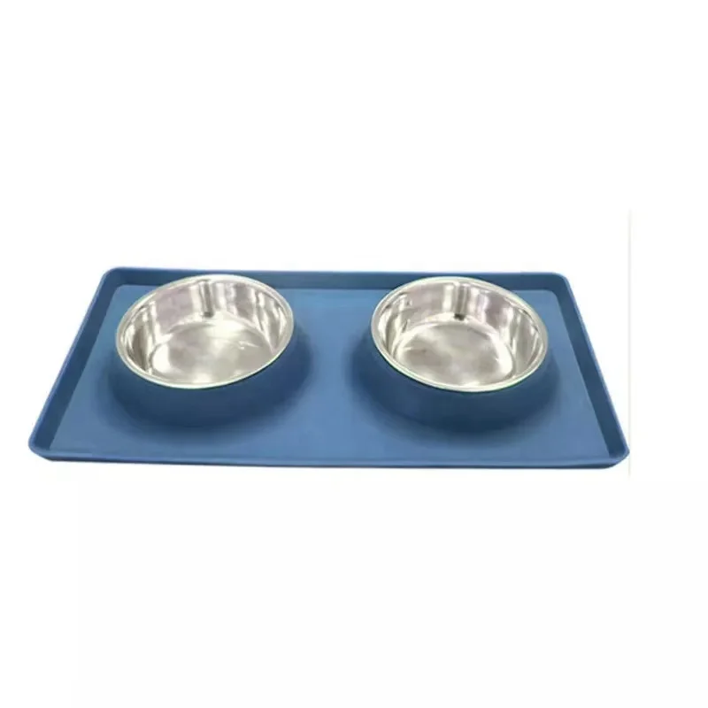 

Water Bowls with No-Spill No-Skid Silicone Mat Dog Cat Bowls Stainless Steel Double Dog Food Pet Feeder Bowls for Dogs Cats