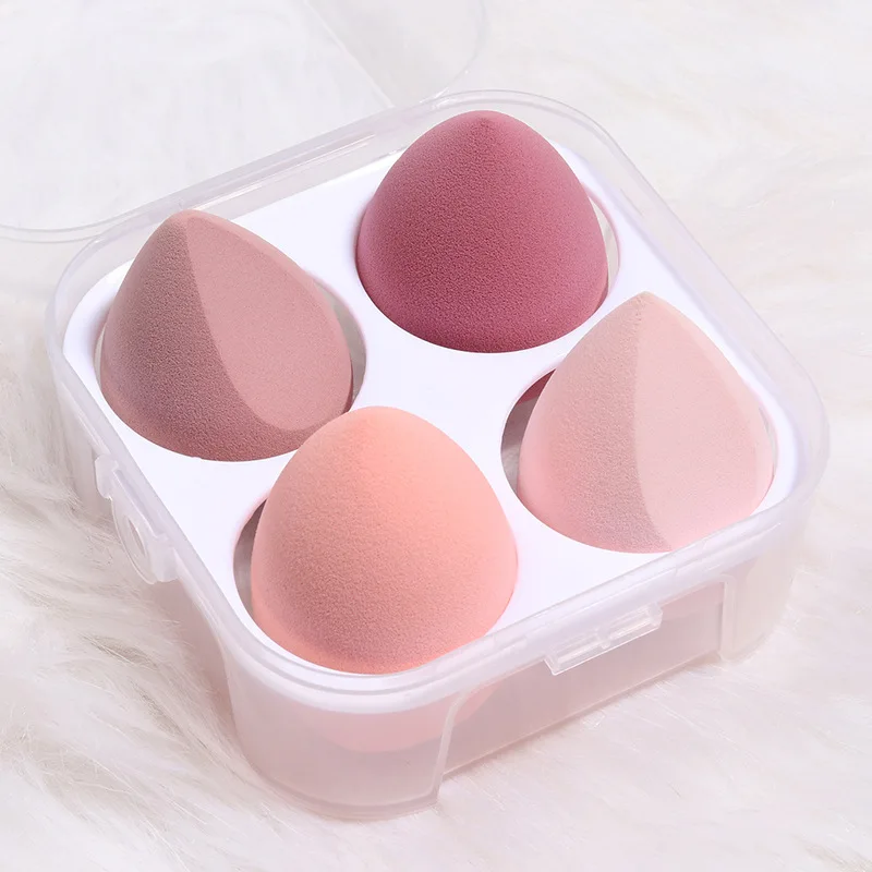

RTS 4pcs/set Novely Absorbable Diagonal Cut FoundatioFacial Beauty comestic makeup sponge Blender Makeup remover Sponge tool, Multi colors