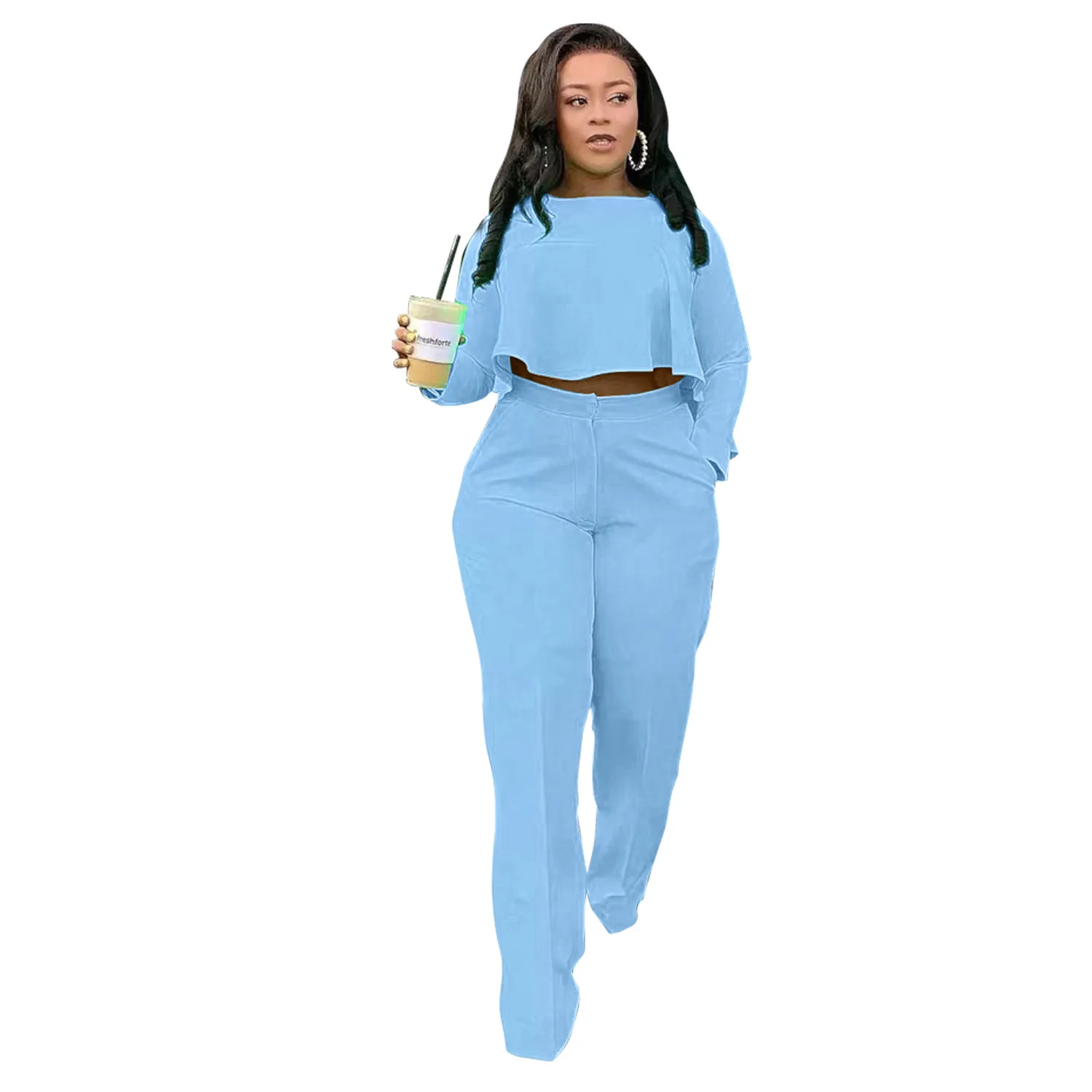 

fall 2021 women clothes fashion sports two-piece set