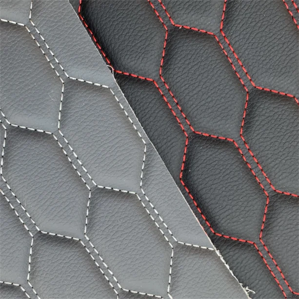 
150CM Embroidery Quilted Diamond Stitching Leather 4.0MM polyurethane Foam For Car Seat Cover PVC Synthetic Leather 