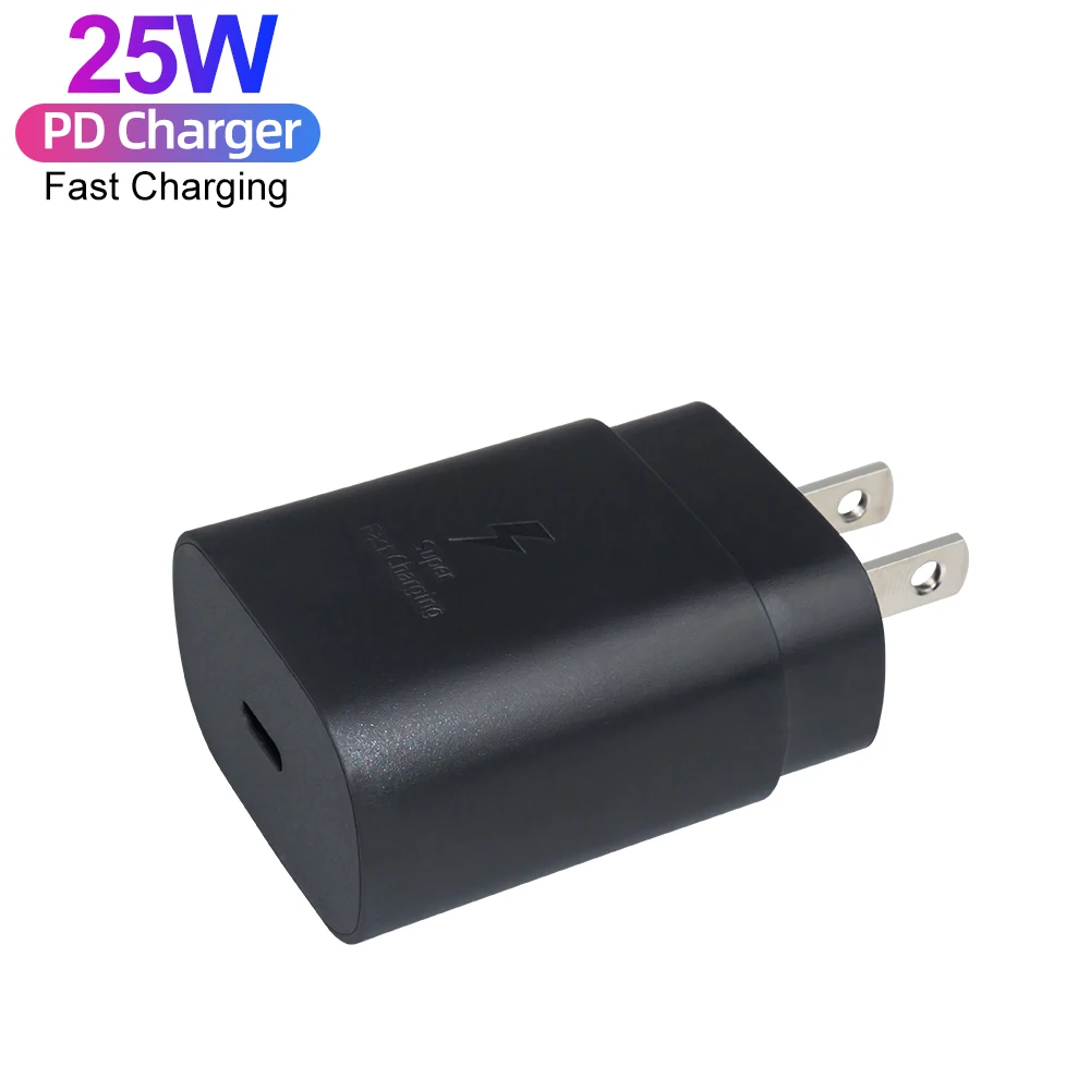 

Original Fast Charging 25W Type C Super Fast Charger For Samsung Galaxy Note 10/Note 20/S21/S21 Plus/S21 Ultra, Black/white