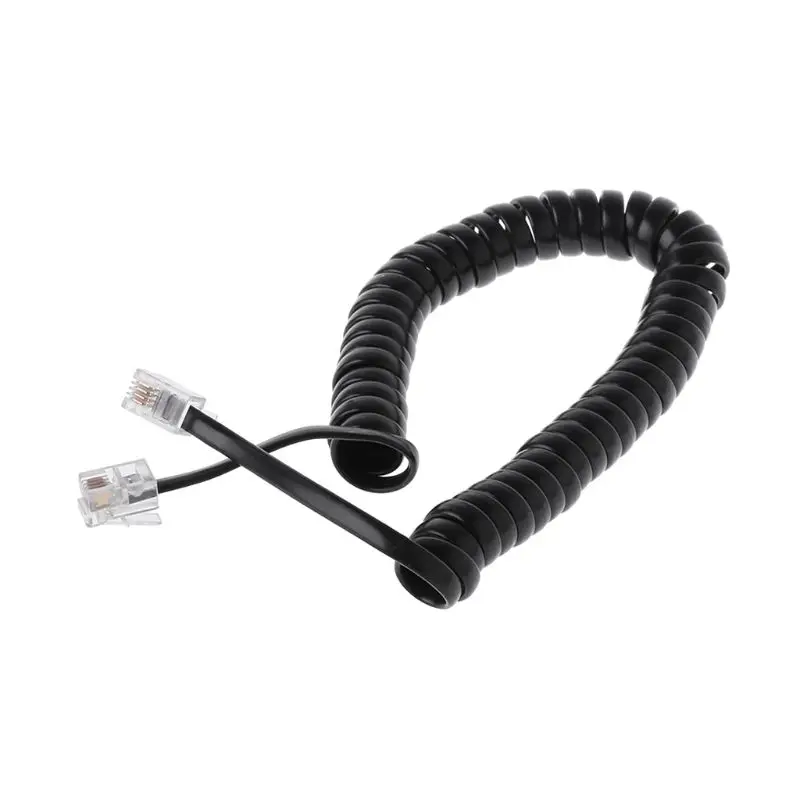 Oem Factory 1m/2m/3m Spiral Coiled Handset Landline Telephone Line Rj9 ...