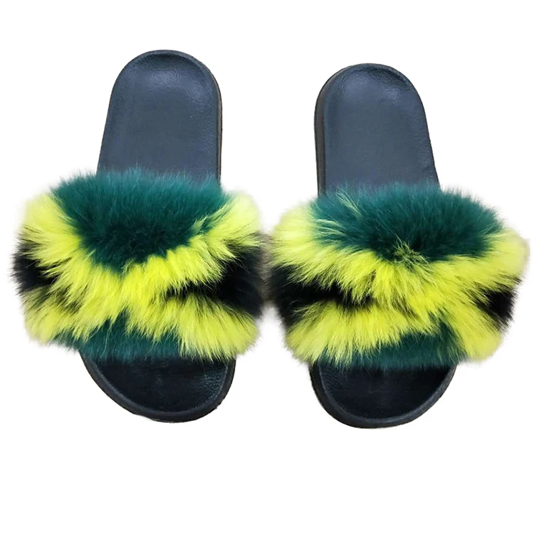 

Adorable Women Slippers Cute Fuzzy Flip Flops Slides Comfortable Fur Slippers for Women, 6 colors as pictures