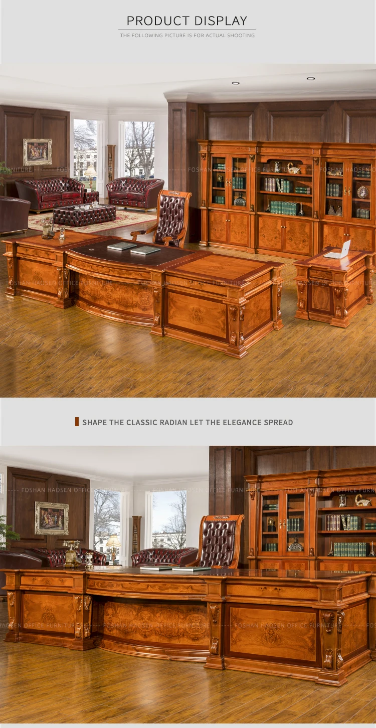 Foshan HAOSEN High Quality Government office desk table 0818 big size workspace desk Chinese manufacturer wholesale