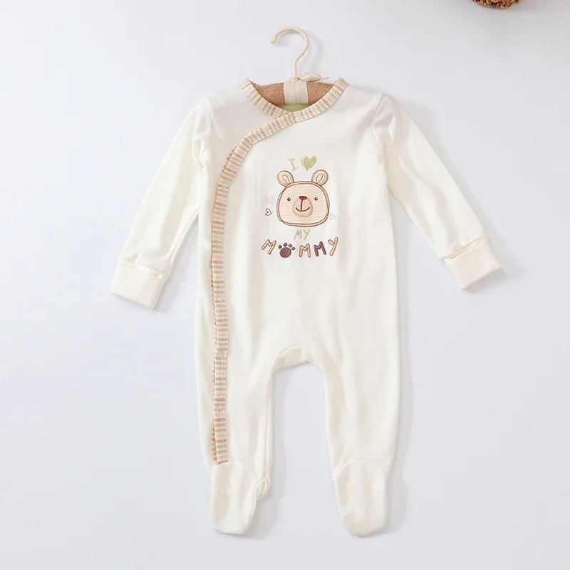 

Baby Long Creeper Newborn Jumpsuit Colored Cotton Hatchcoat Baby Creeper Pajamas Summer Thin