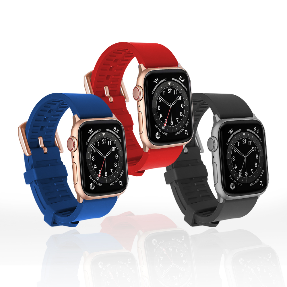 

2021 Luxury Fluoro Rubber Watch Strap Braided Solo Loop Band for Apple Watch Strap iwatch 38mm 44mm 40mm, Custom color