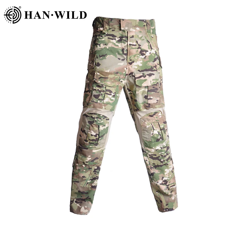 

HAN WILD Men's Tactical Pants Rip-stop Multi-purpose Cargo Pockets Pants Combat G3 Pants