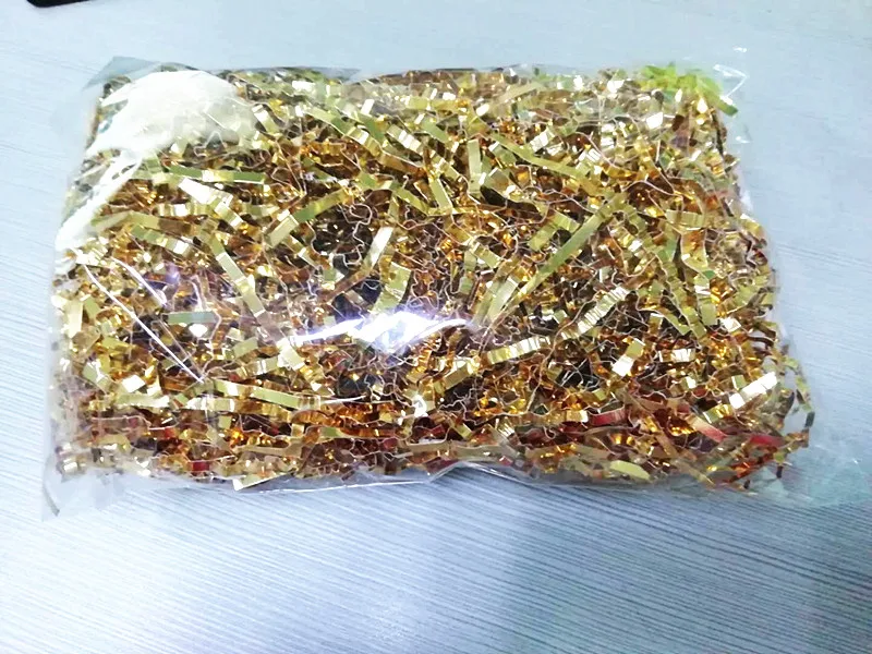 
Double face gold crinkle shredded paper gift box filler basket filling material 