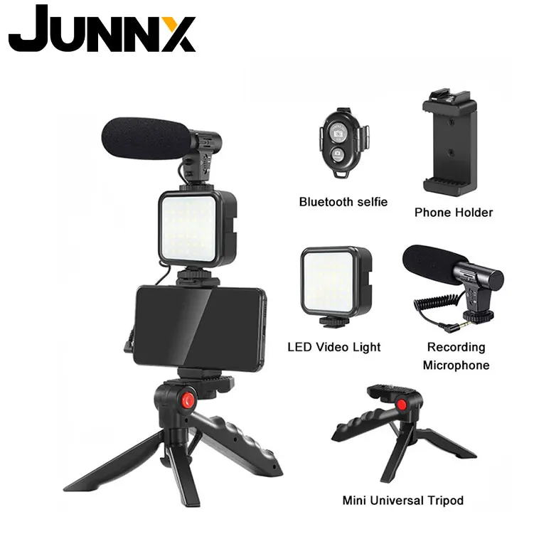 

JUNNX DSLR SLR Camera Mobile Phone Video Vlogger Mic Fill Light Set Smartphone Streaming Microphone Vlogging Kit