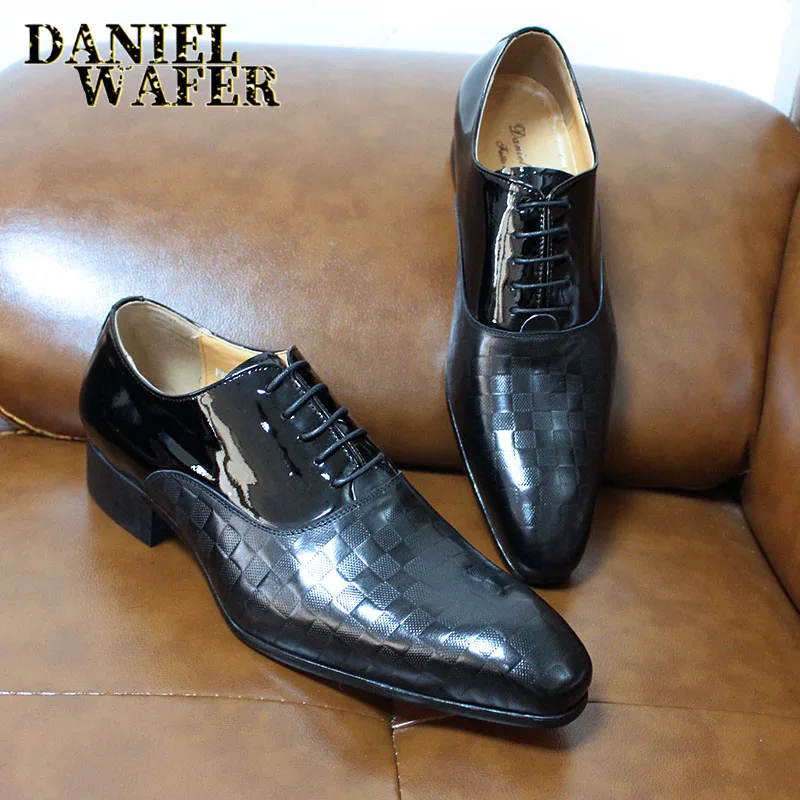 New Pattern Dress Mens Shoes British Style Classic Pointy Toe Wedding 