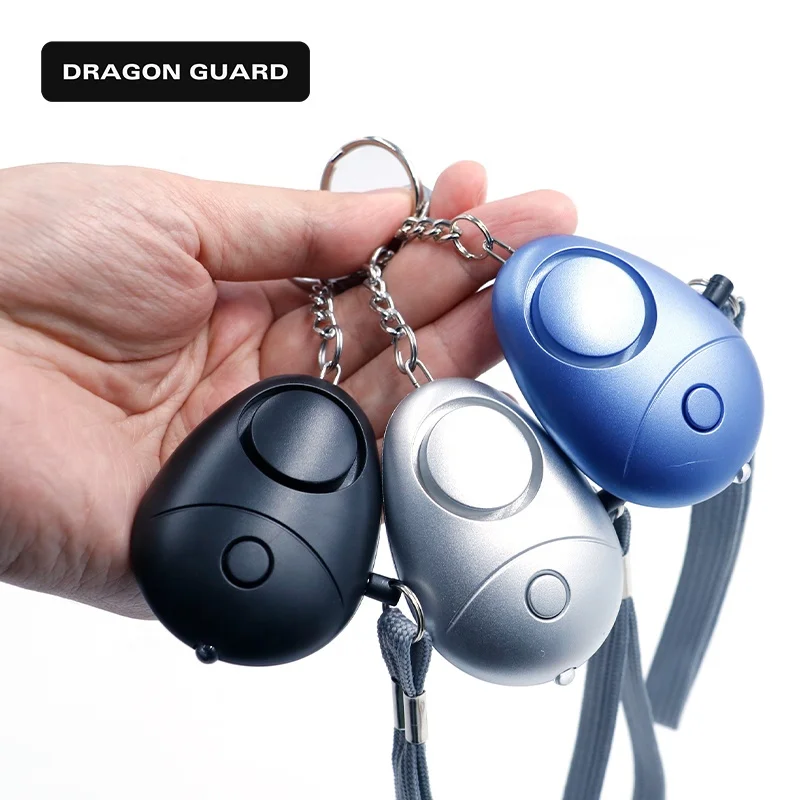 

DRAGON GUARD HPA001 Manufacturer Wholesale Multi Color LED Lights 130dB Sound Safety Protection Keychain Personal Alarm for Wome