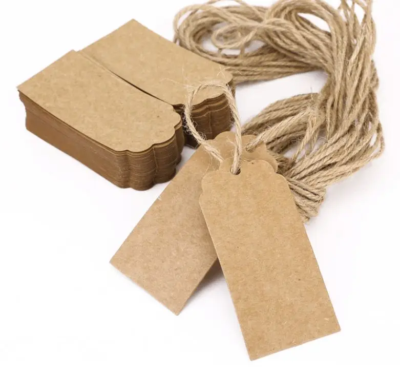 

Brown Kraft Paper Tags With Jute Twine DIY Gifts Price Luggage Tags, As picture