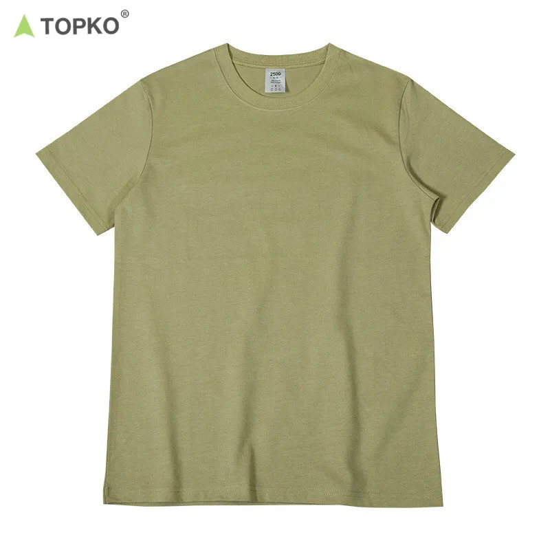 

TOPKO OEM custom LOGO wholesale 100% cotton oversize o-neck men's plain blank t shirt, Solid