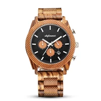 

wholesale luxury men quartz chronograph high quality wooden watch