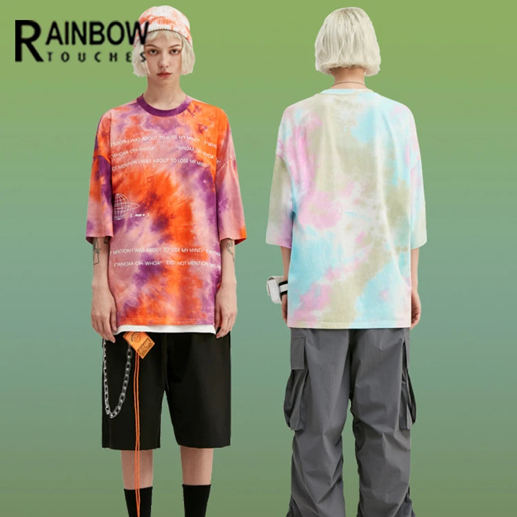 

Custom Men Women Unisex Slouchy Oversized Print Tie Dye T Shirt