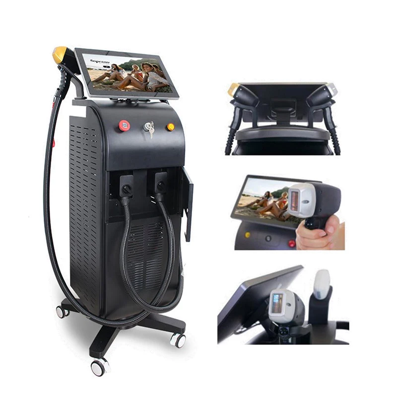 

2023 Newest 4K 1600/1800w three waves diode laser hair removal 755nm 808nm 1064nm dual handle machine price