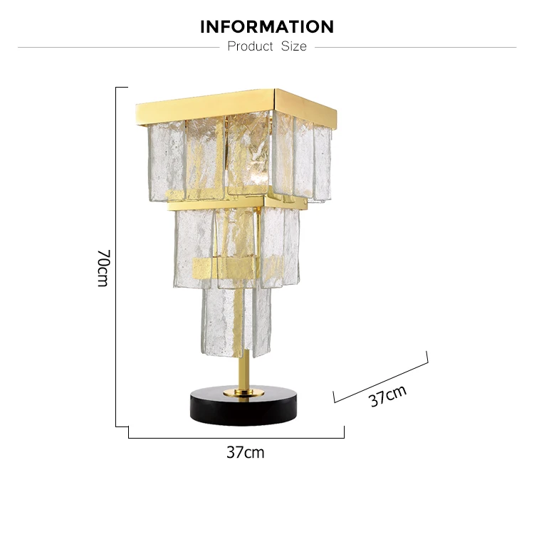 raindrop glass gold table lamp