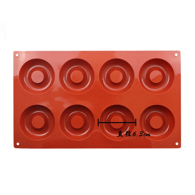 

Baking tools Silicone mold for 8 round donuts DIY cake mold dessert mold