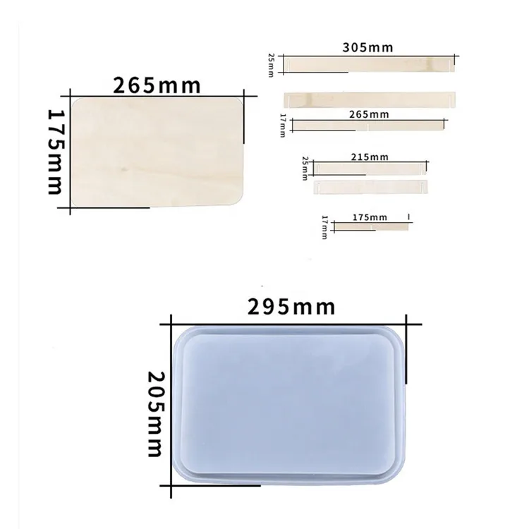 Y1298 Hot Sale Rectangle Plate Mold Large Rolling Tray Plain Tray